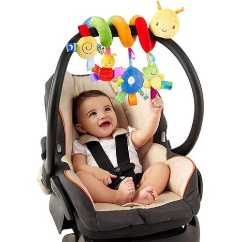 Car Seat Toys, Toys for Car Seat Crib Mobile Bed Around Rattle Bell Cartoon Insect Stroller Hanging Stuffed Wrap Spiral Safety Plush Toys for Crib Bed Stroller Car Seat Bar