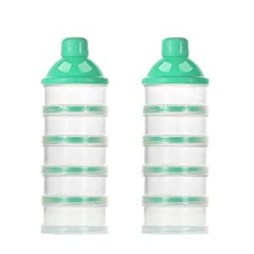 Amazon.com : Accmor 2pcs Baby Formula Dispenser On The Go, 5 Layers Stackable Formula Dispenser Formula Containers for Travel, Baby Milk Powder Kids Snack Container, BPA Free, Green : Baby