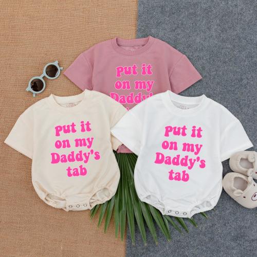 Put It On Daddy’s Tab T-shirt Bubble Romper, Funny Father’s Day Baby Outfit, Newborn Gift for Dad, Gift for New Dad, Baby Girl Outfit