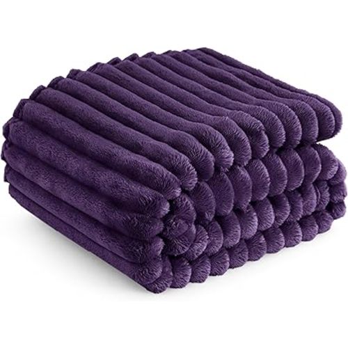 Bedsure Purple Twin Blanket for Bed - GentleSoft Cozy Soft Blankets for Women, Cute Large Throws for Girls, 66x90 Inches