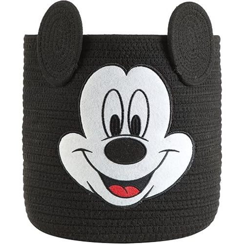 Idea Nuova Disney Mickey Mouse Figural Rope Storage Organizer Basket, 10" H x 10" W