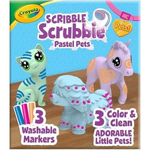 Amazon.com: Crayola Scribble Scrubbies Tub Set (4 Pets), Washable Pet Care Toy, Coloring Animal Craft, Toys for Girls & Boys, Gifts for Kids, Ages 3+ : Toys & Games
