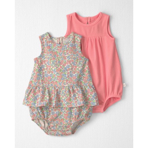Baby Girl 2-Pack Organic Cotton Bubble in Meadow Mix Print - Little Planet | Carter's