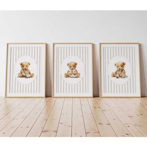 Prints for a Baby Boy Nursery, Teddy Bear Prints, Vintage Nursery Posters, Little Boys Room