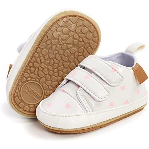 Baby Girls Shoes Non-Slip Rubber Sole High-Top PU Leather Sneakers Infant First Walking Shoes Toddler Crib Shoes Newborn Loafers Flats.