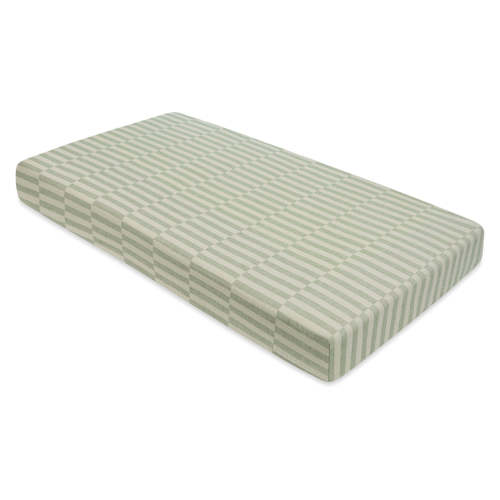 Crib Sheet In GOTS Certified Organic Muslin Cotton - Moss Stripe