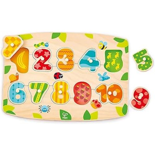Hape Number Peg Puzzle Game, Multicolor, 5'' x 2''