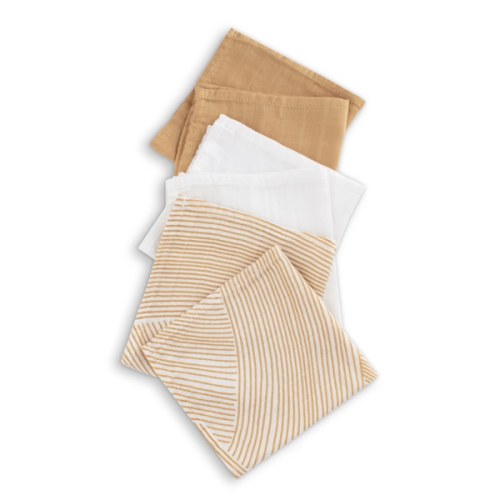Little Bamboo Muslin Washcloth 6 Pack Marigold | Baby Bunting AU