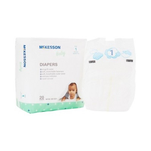 McKesson Baby Diapers, Disposable, Moderate Absorbency, Size 1, Size: 120 count