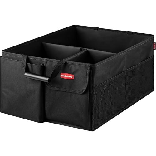 Rubbermaid Car Organizer, Collapsible Trunk Organizer, Multi-Compartment Car Storage Organization for Car Accessories, 3 Compartments Without Cover, 22.83"*16.54"*10.63"