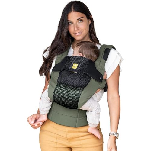 LÍLLÉbaby Complete Airflow Deluxe Ergonomic 6-in-1 Baby Carrier Infant to Toddler with Lumbar Support (7-45 Pounds), 360 Degree Baby Wearing, Inward and Outward Facing (Olive/Black)