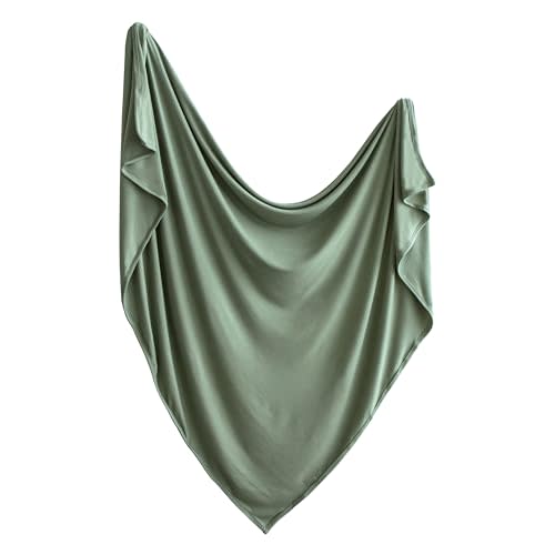 mushie Stretchy Baby Swaddle Blanket | Extra Soft & Snug Fit | 47"x47" (Dried Thyme)
