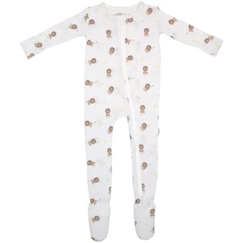 Soft Baby Bamboo Viscose Footie Pajamas, Zipper Closure, 0-24 Months