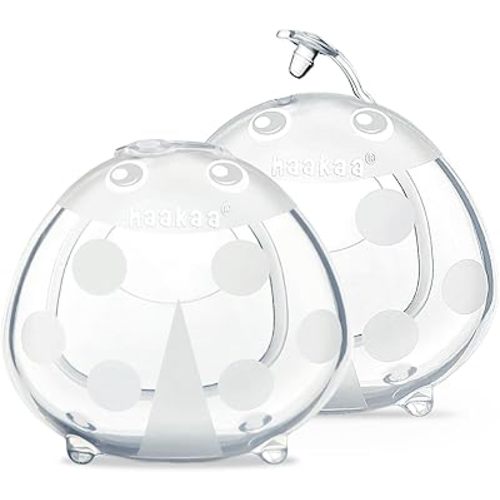 haakaa Ladybug Breast Milk Collector - Soft Breast Shells | Wearable Nursing Cups | Breastmilk Saver| Letdown Catcher for Pumping,Breastfeeding Moms,Protect Sore Nipples-2.5 oz/75 ml,2pcs