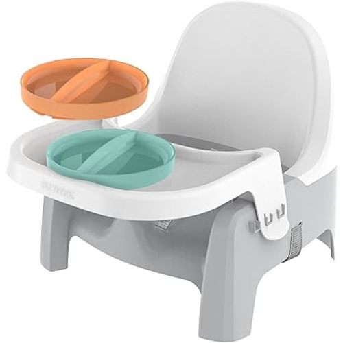 Summer Infant Deluxe Learn-to-Dine Feeding Seat – Infant and Toddler Feeding Chair and Booster Seat with Tray and 2 Snap-in Plates