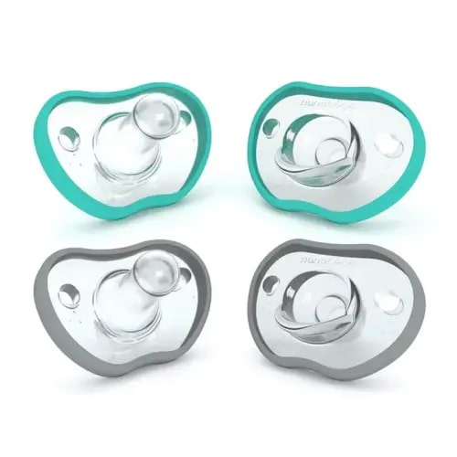 Nanobebe Flexy Pacifier 0-3M 4Pk Grey / Teal | Baby Bunting AU