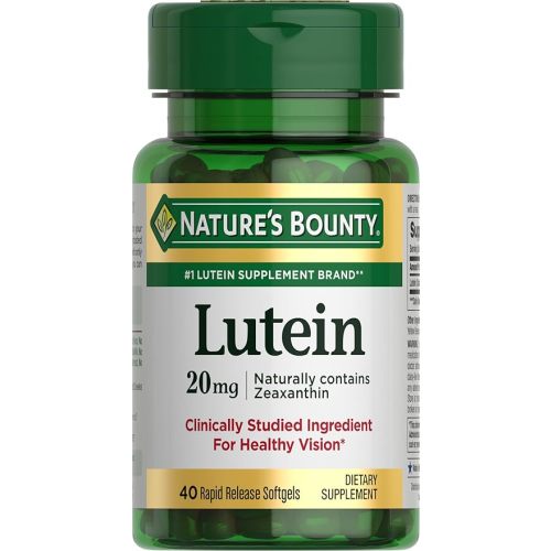 Nature's Bounty Lutein Pills, Eye Health Supplements and Vitamins, Support Vision Health, 20 mg, 40 Softgels