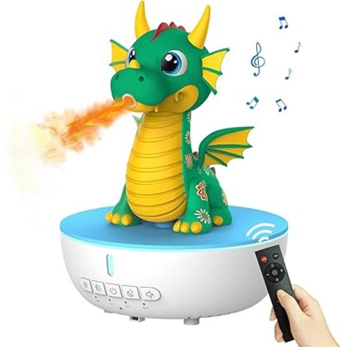 Essential Oil Diffuser for Kid, 200ML Aromatherapy Diffuser Humidifier With Remote & Timer Control, 10 Soothing White Noise, Cute Aroma Diffuser for Bedroom Home Office, Green