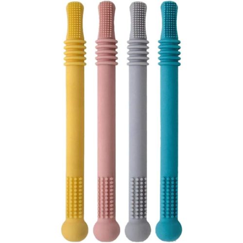 Silicone Baby Teething Toys Chew Straw for Infants 0-6 Months
