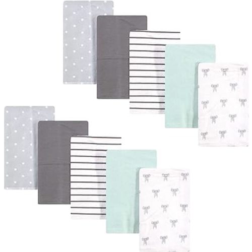 Hudson Baby Unisex Baby Cotton Flannel Burp Cloths, Modern Elephant, One Size