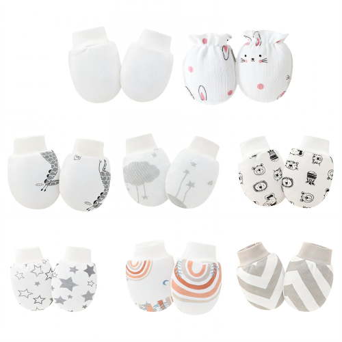 TELOLY 8 Pairs Baby Mittens,Cotton Mittens for Newborn Baby Girls,Baby Mittens 0-6 Months,Style1