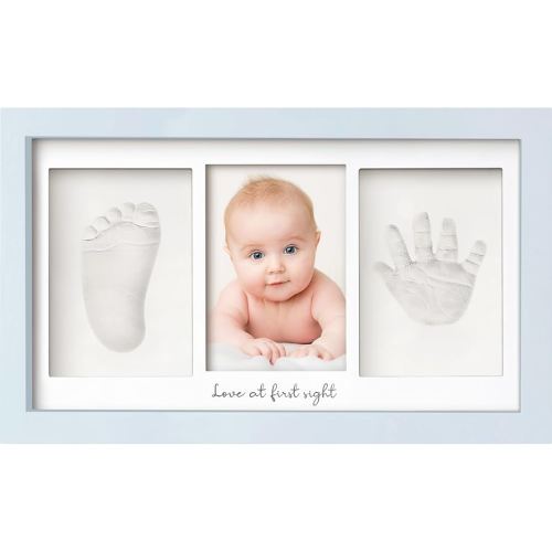 KeaBabies Baby Hand and Footprint Kit - Clay Handprint Keepsake Frame, Newborn Nursery Picture Frame, Personalized New Mom Gifts for Baby First Christmas Shower (Mist Blue)