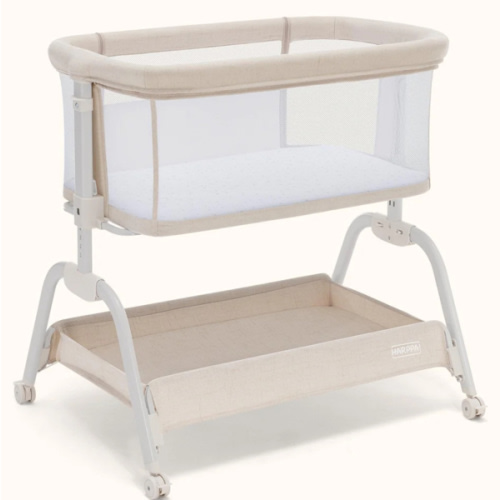 HARPPA Cuddly Lite | 2-in-1 Baby Bassinet & Bedside Sleeper for Newborns with Mattress for Reflux | Attaches to Bed, Adjustable Heights, Non-Toxic & CPSC Certified | Sturdy Frame, Portable Wheels, Tool-Free Setup, Perfect for Newborns, Infants, Small Spac