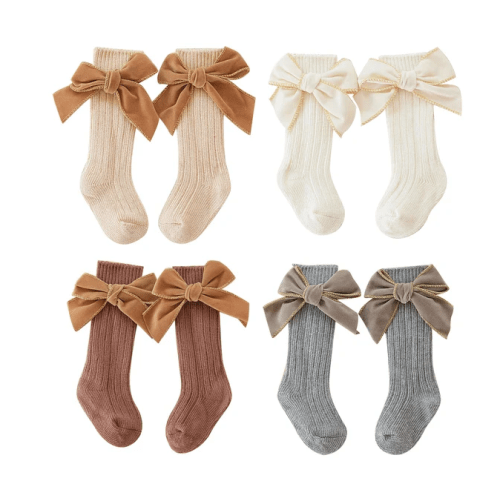 MARY Velvet Bow Socks - Hazel & Bo