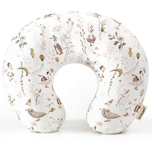 GRSSDER Nursing Pillow Cover Stretchy Minky Removable Nursing Covers for Breastfeeding Pillows, Ultra Soft Comfortable Slipcover for Boy and Girls, Cute Duck Pattern