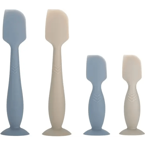Baby Diaper Cream Spatula Applicator, 4 Pack Baby Butt Paste Spatula Diaper Cream Brush for Newborn Baby, 2 Large and 2 Mini Sizes (Dark blue, gray)