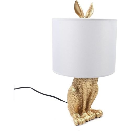 TFCFL Modern Golden Rabbit Table Lamp, Creative Cute Bunny Desk Light for Bedroom Bedside, Office, Living, Dining & Study Room, E26 Bulb Base, 60W Max (Bulb Not Included)