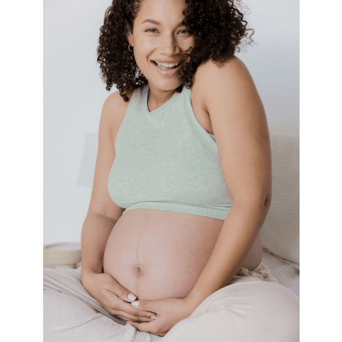 Sublime® Bamboo Maternity & Nursing Longline Bra | Oatmeal Heather