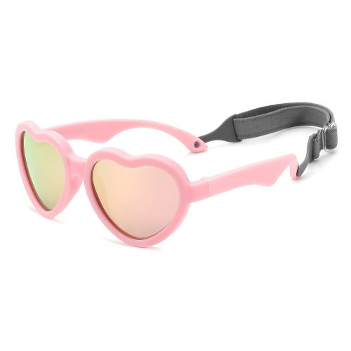 COASION Baby's First Sunglasses with Strap, Unbreakable Polarized Newborn Infant Heart Sunglasses for Ages 0-24 Months
