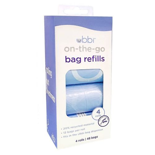 Ubbi On-the-Go Bags Dispenser Refills - 48ct: Compatible With Diaper Pails, Baby Gear Subtype Diaper Disposal Bags