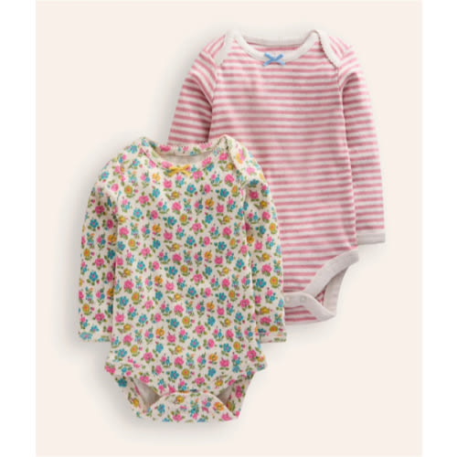 Twin Pack Pointelle Bodies-Almond Pink/Ivory | Boden USA
