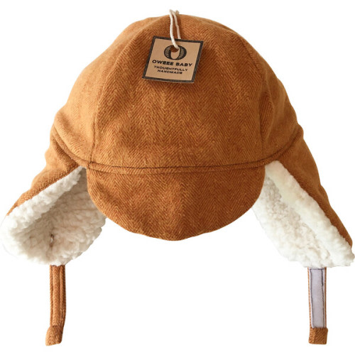 Winter Hat with Velcro Straps, Pumpkin - Oweee Baby | Maisonette