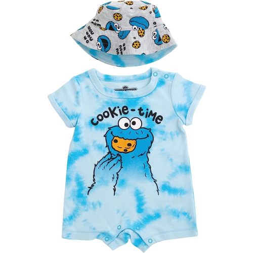 Sesame Street Cookie Monster Romper and Bucket Sun Hat