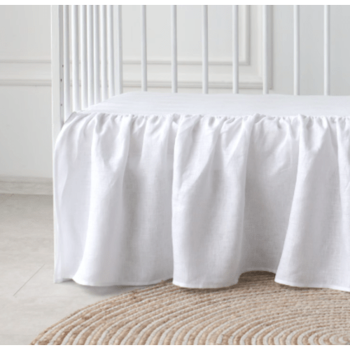 Crib Skirt Dust Ruffle, 100% Natural Cotton