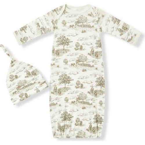 Luxe Stretch Newborn Gown and Hat Set, 0-3M