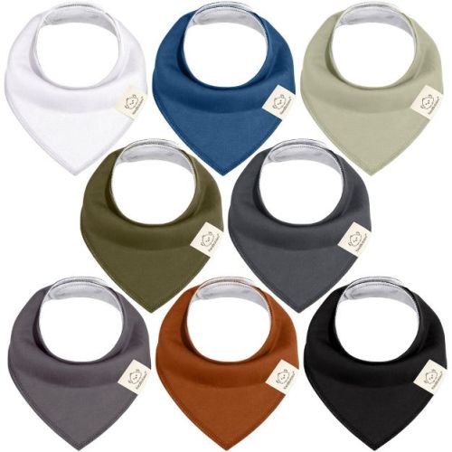 8pk Organic Baby Bandana Bibs, Baby Drool Bibs for Baby Boy, Girl, Baby Bibs for Infant, Newborn 0-36 Months (Basics)