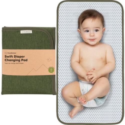 KeaBabies Swift Diaper Changing Pad, Portable Waterproof Diaper Changing Pad for Baby, Travel Changing Pad for Diaper Bag, Color: Olive green