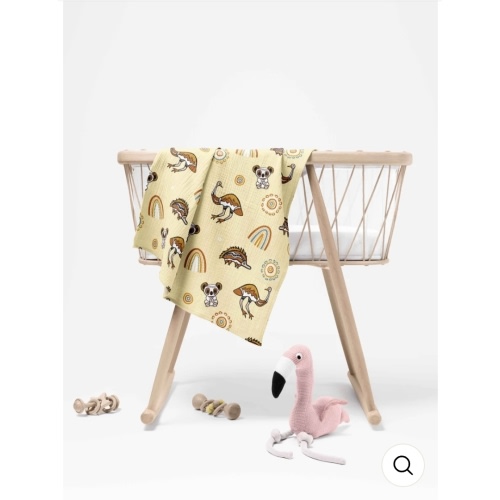 Native Friends (Yellow) - Muslin Baby Swaddle Wrap