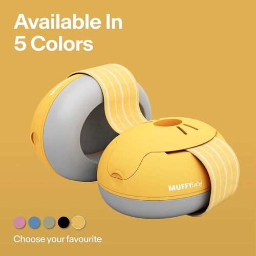 Alpine Muffy Baby Ear Protection for Babies and Toddlers up to 36 Months - CE & ANSI Certified - Noise Reduction Earmuffs - Comfortable Baby Headphones Against Hearing Damage & Improves Sleep - Yellow