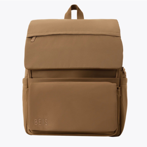 BÉIS 'The Ultimate Diaper Backpack' in Camel - Diaper Bag Backpack in Camel Brown
