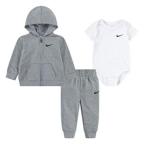 Baby Nike Bodysuit Full-zip Hoodie And Sweatpants 3-Piece Set