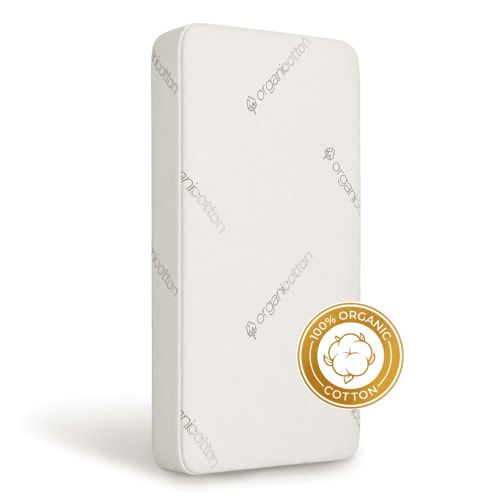 Wonder Living Crib & Toddler Mattress, 100% Organic Cotton Cover, Breathable, Premium Foam Interior, 5’’ Thickness Firm