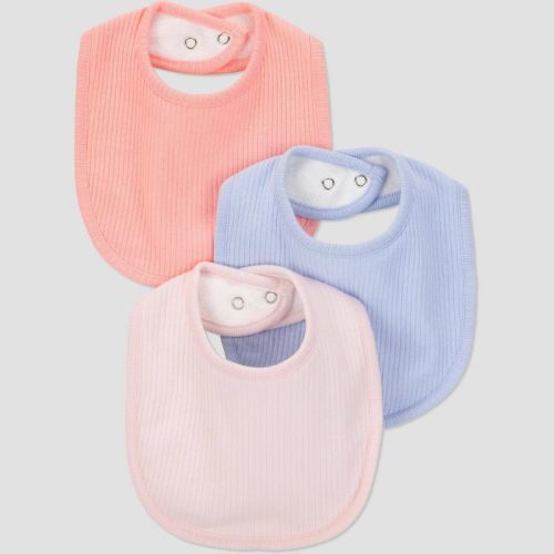 Carter's Just One You®️ Baby 3pk Coral Bib - Pink/blue