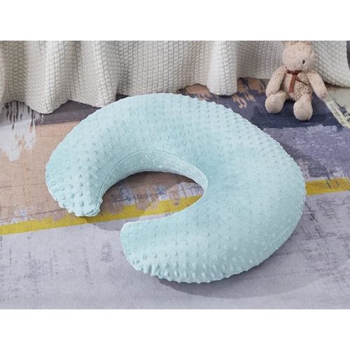Nursing Pillow and Positioner, Breastfeeding, Bottle Feeding, Baby Sitting Support with Removable Ultra Soft Cover, Tummy Time Support for Baby Boys and Girls (Cloud Blue)