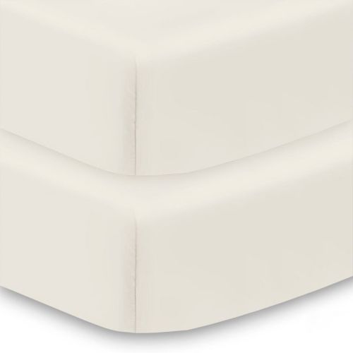Breathablebaby All-in-one Fitted Sheet & Waterproof Cover, For 52" X 28" Crib Mattress (2-pack), Ecru