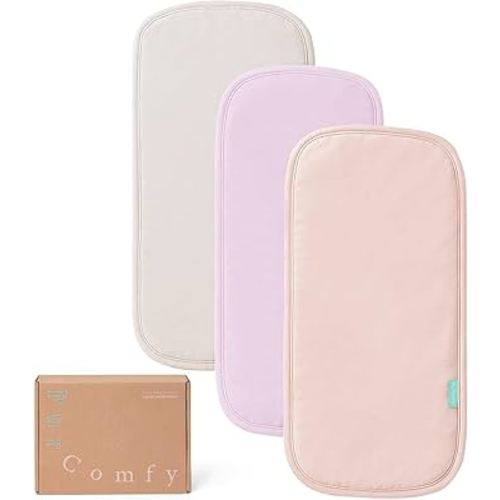 PurComfy Supersoft Burp Cloths Baby Girl, Premium Bamboo Viscose Baby Burp Cloths, Absorbent & Skin-Friendly, Large 21” x 10”, Baby Essentials for Feeding, Spit-Up, 3-Pack